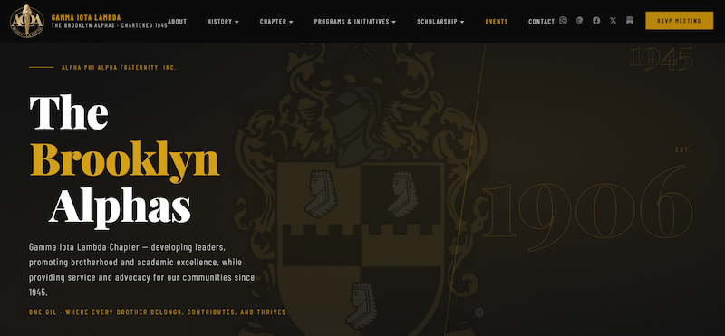 The Brooklyn Alphas — full organizational website for the Gamma Iota Lambda Chapter of Alpha Phi Alpha Fraternity, with history, programs, and member tools.