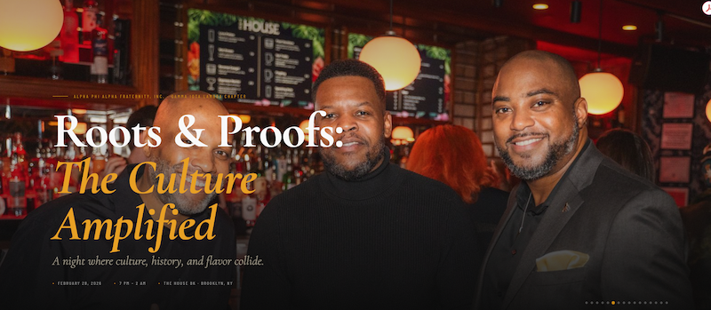 Roots & Proofs 26 — immersive event website for a Brooklyn cultural night, with full-bleed photo hero and ticketing integration.